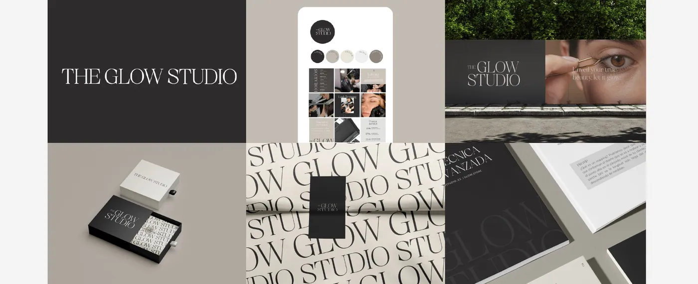 Identidad visual de The Glow Studio