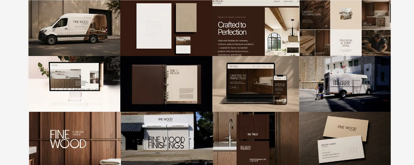 Identidad visual de Fine Wood Finishings