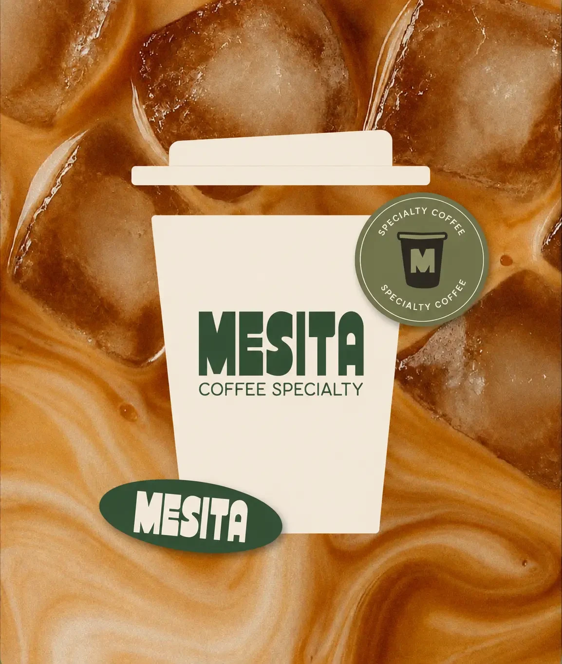 Identidad de Mesita aplicada a un vaso de café